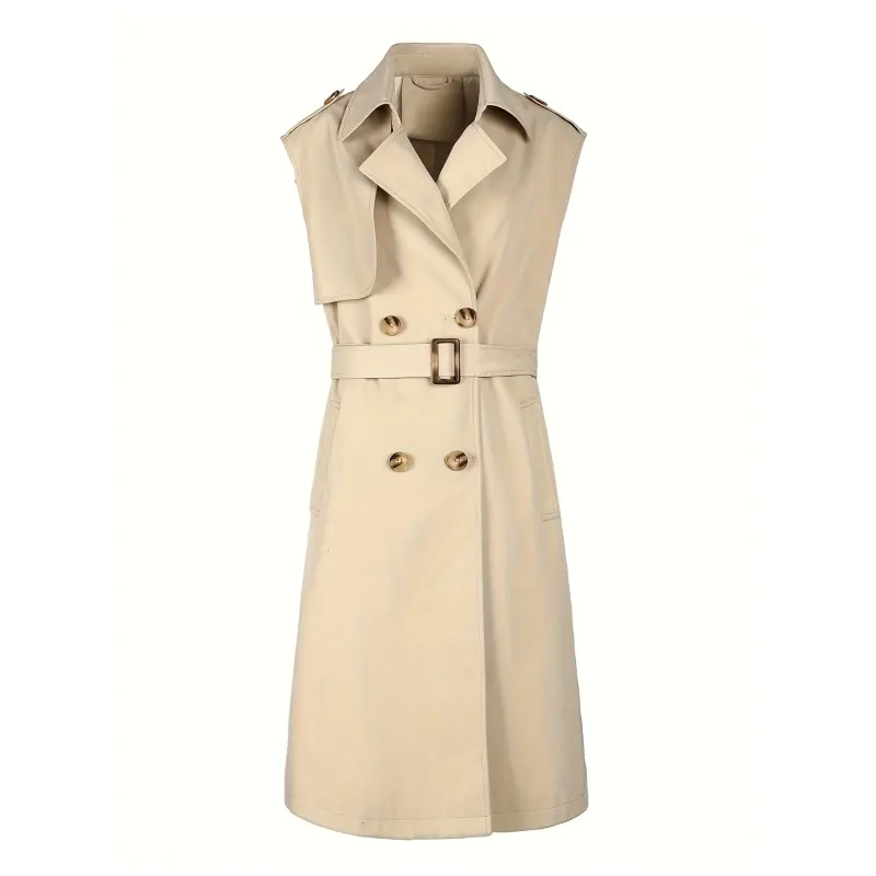 Mouwloze stofjas voor dames in resortstijl